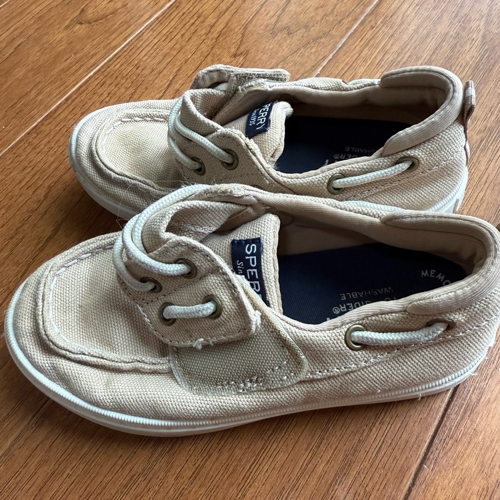 Sperry Sea Ketch Jr Wash Khaki Boat Shoes - Size 9